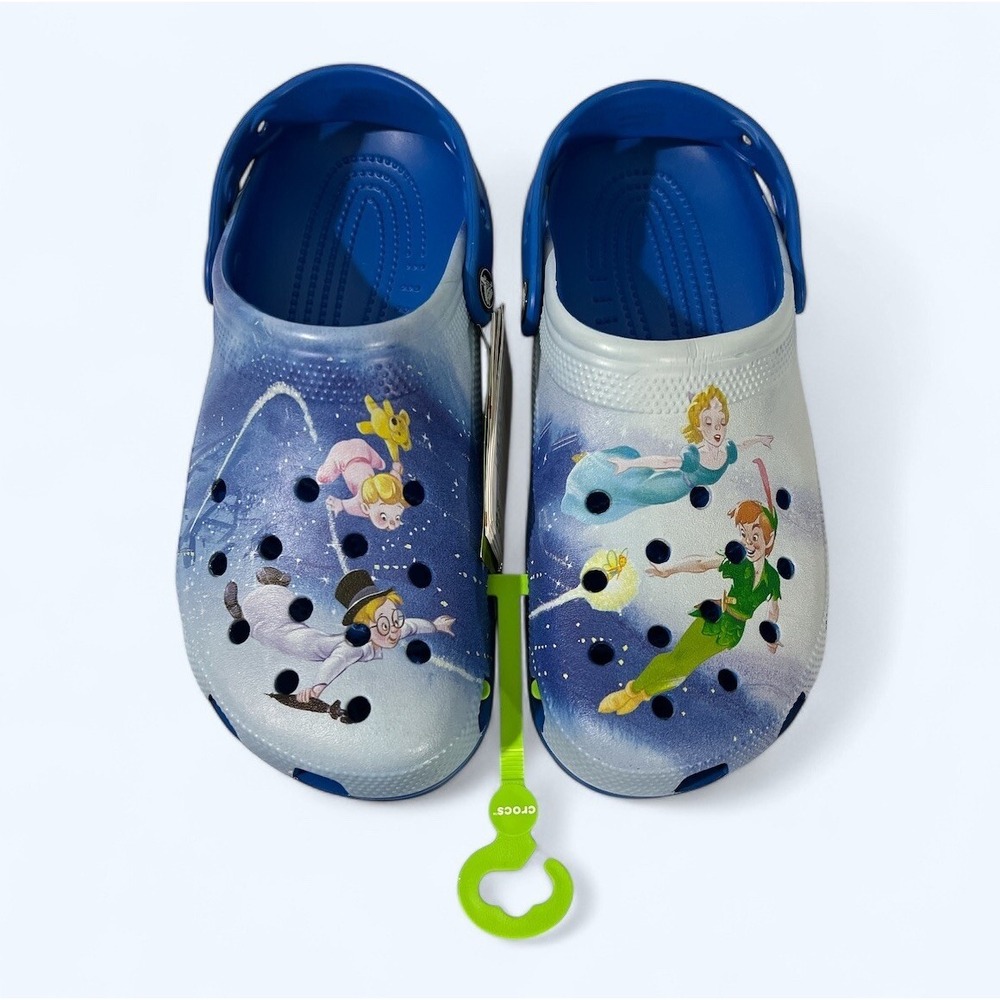 NWT CROCS Disney Parks PETER PAN Crocs Clogs Adults m8 w10‎
